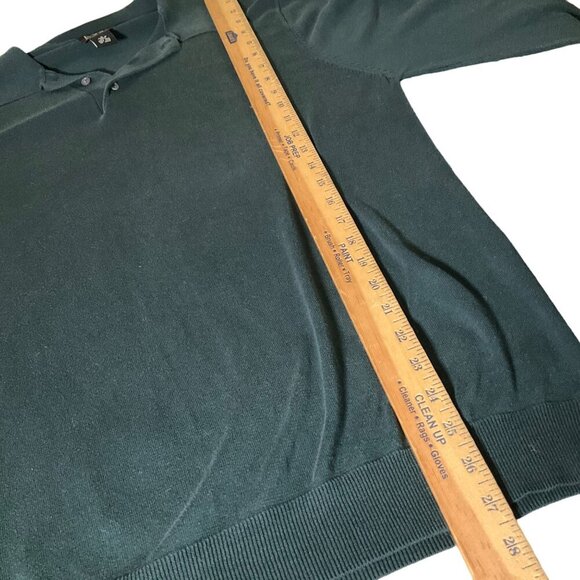 Jos. A. Bank Signature Collection Men's Large Green 100% Silk Long Sleeve Polo S - Picture 4 of 9